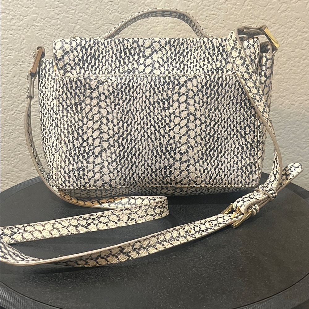 India Hicks Snakeskin Print Crossbody Bag with Gold Clasp - Picture 3 of 6